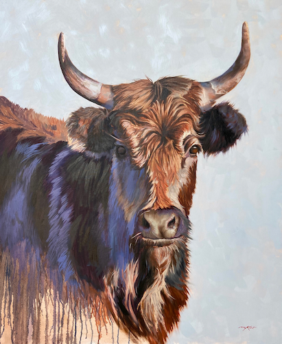 Steer On 36x30 $3300 at Hunter Wolff Gallery